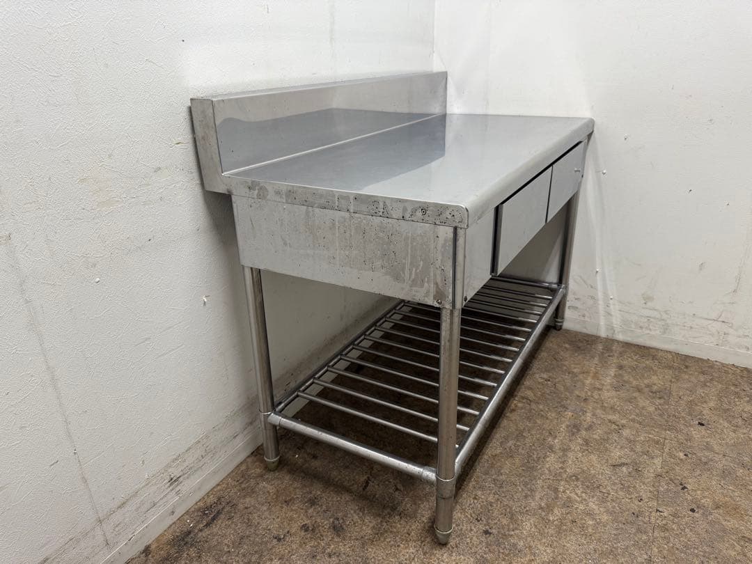 ステンレス　作業台　引き出し付き　飲食店　W１２００ｘD６００ｘＨ８００ｍｍ