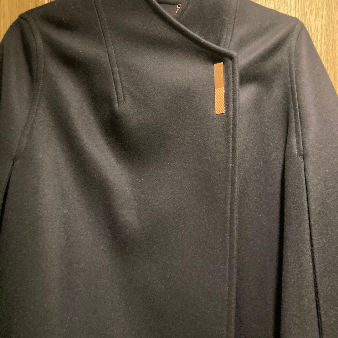 テッドベイカー　ケープコート　ウール　カシミヤ混　S ネイビー