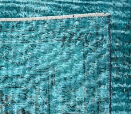 トルコヴィンテージラグ A82 大判 ダークターコイズブルー オーバーダイラグ