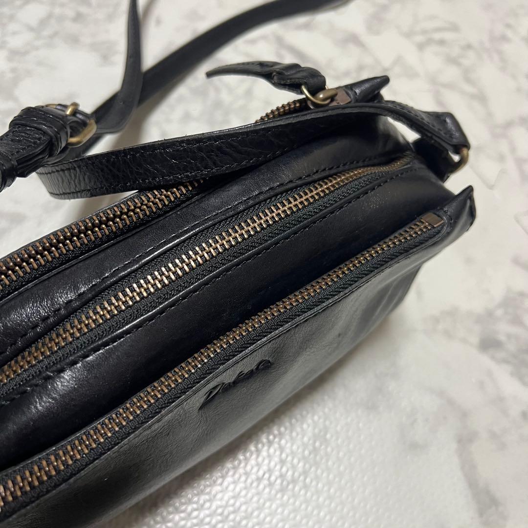 美品Dakotaレックス　ショルダーバッグボックススクエア　三層　オールレザー