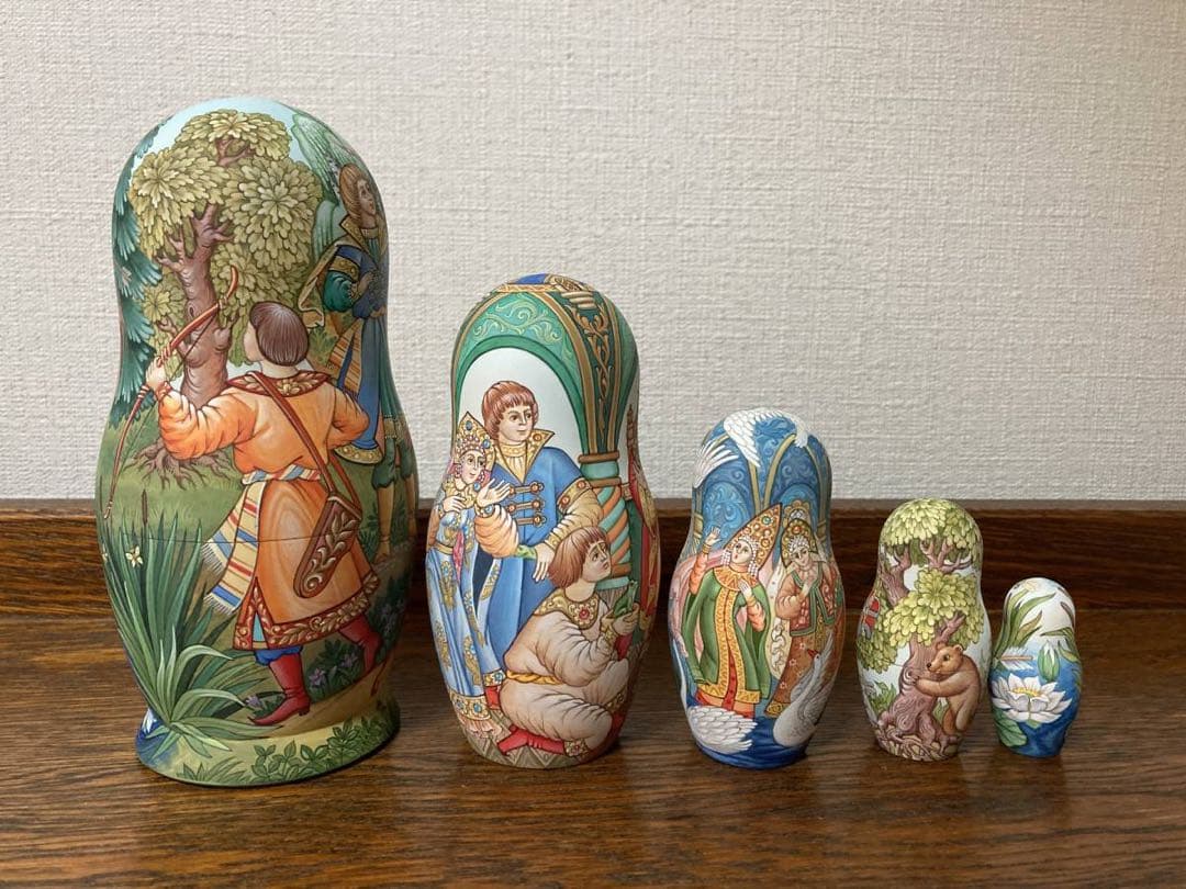 ロシア雑貨☆民話マトリョーシカ「蛙の王女」(5P)コブロフ工房