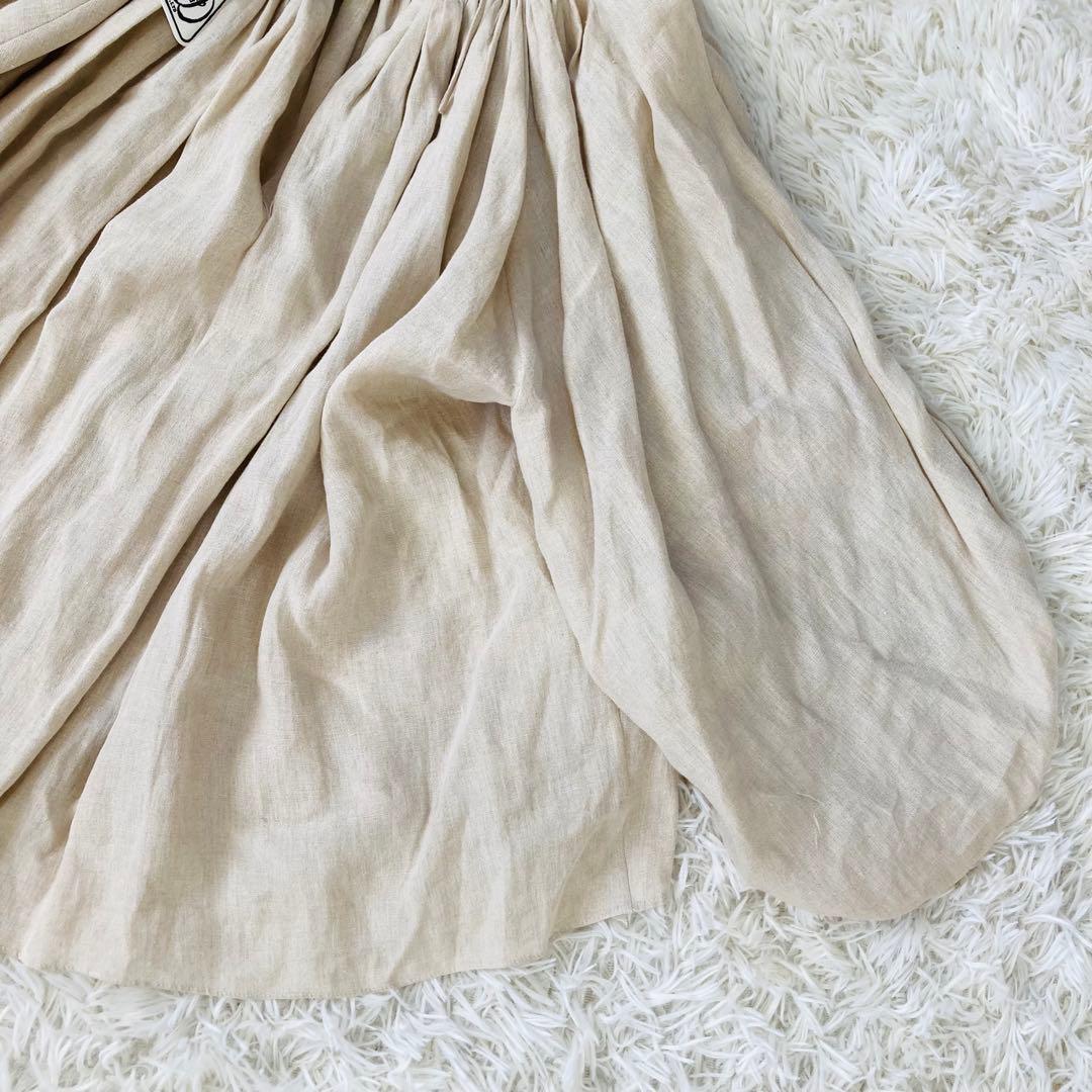 【新品】オールドマンズテーラー　リネンギャザースモックブラウスパフ袖　麻100%