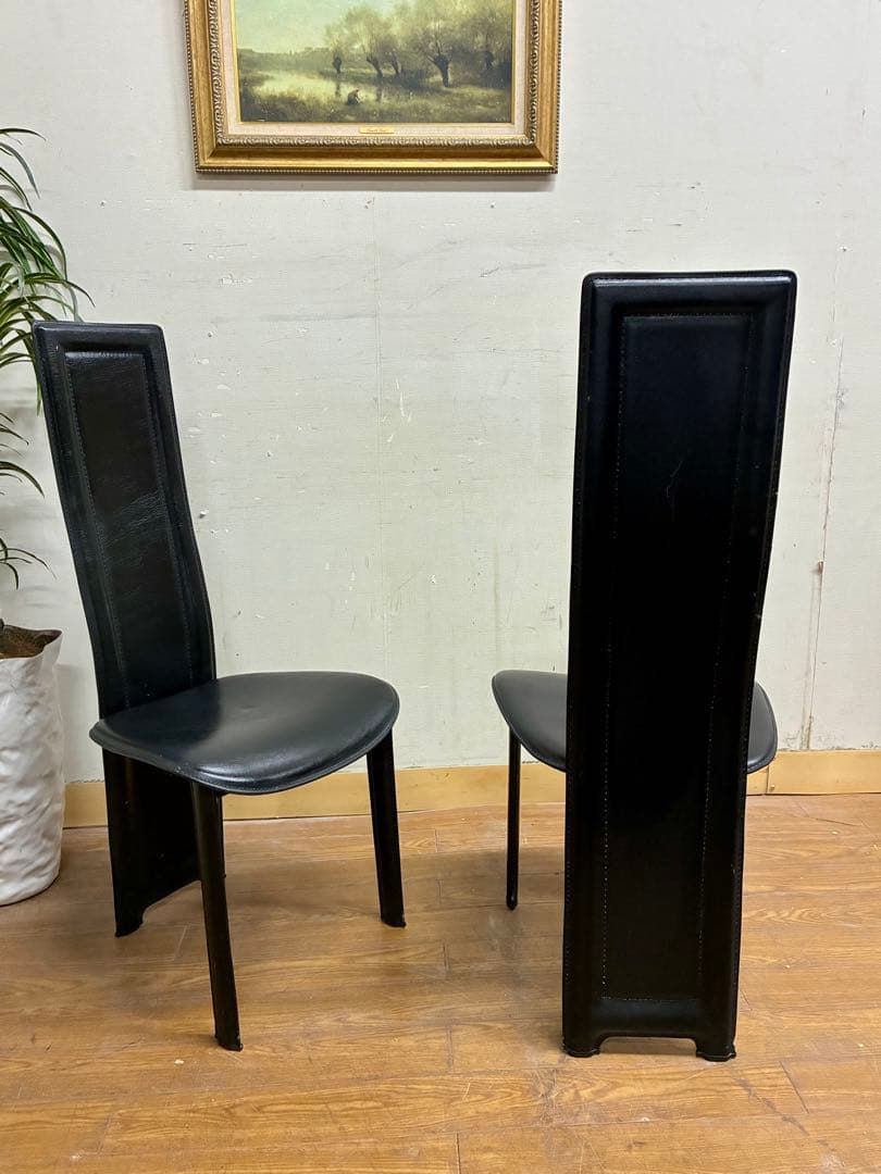 管437☆IDC大塚家具☆本革☆ハイバックチェアー☆イタリア製