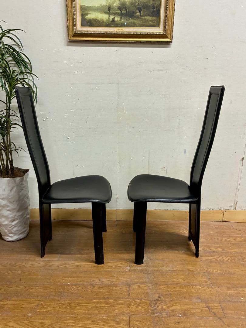 管437☆IDC大塚家具☆本革☆ハイバックチェアー☆イタリア製