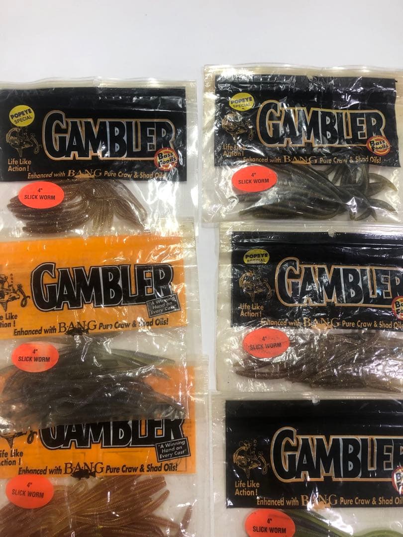 ギャンブラー　スリックワーム　4インチ　104本　レア　廃盤　ポパイ