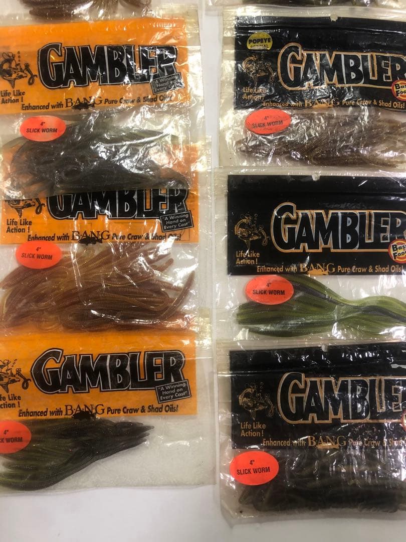 ギャンブラー　スリックワーム　4インチ　104本　レア　廃盤　ポパイ