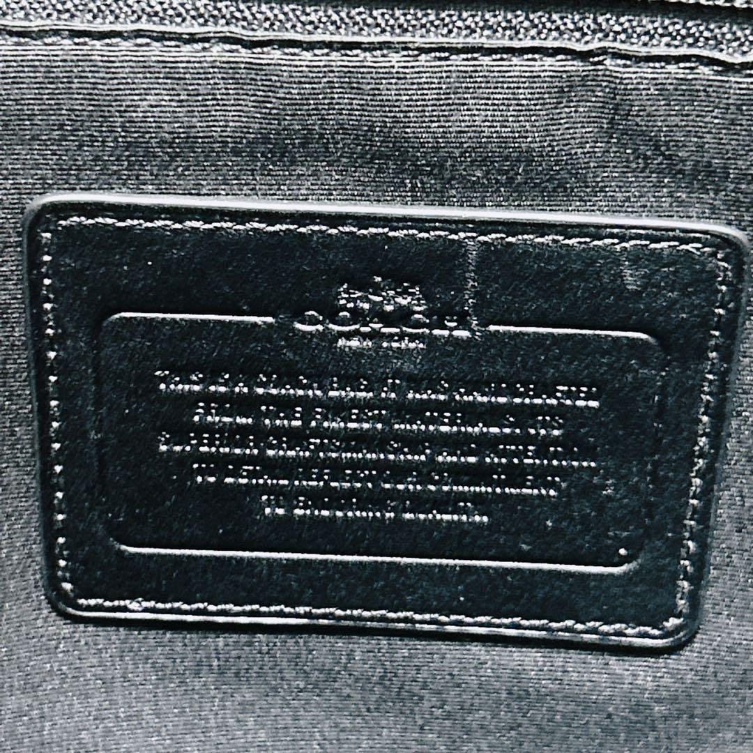 COACH シグネチャー　ビジネスバッグ レザー　グレー　ブラック　メンズ