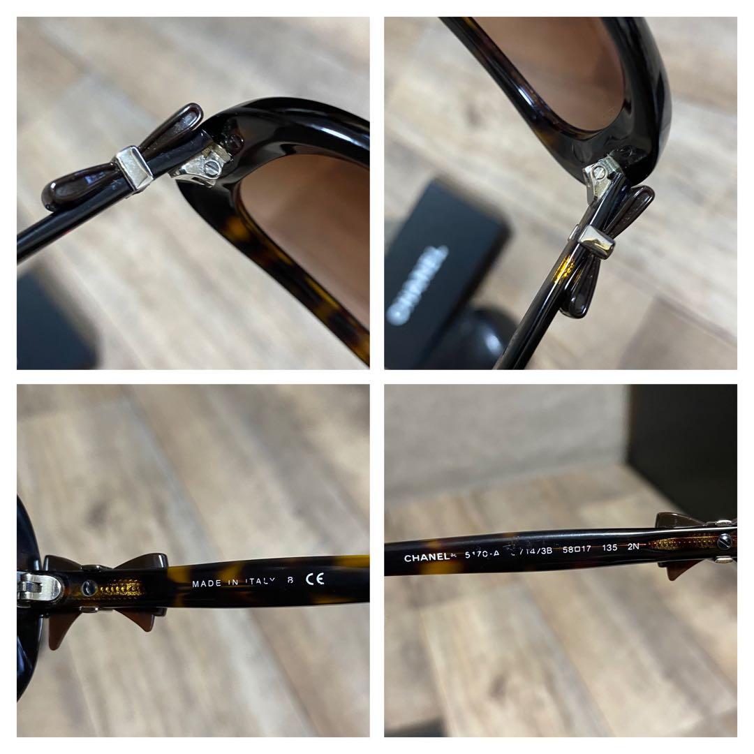 正規品☆シャネル ココマーク サングラス ブラウン べっ甲 リボン ヴィンテージ