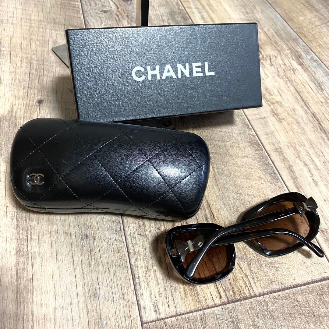 正規品☆シャネル ココマーク サングラス ブラウン べっ甲 リボン ヴィンテージ