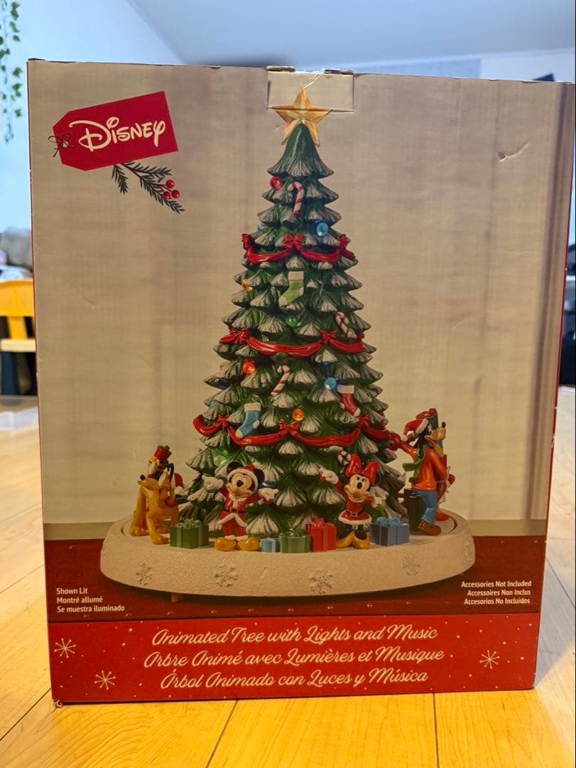 ディズニー クリスマスツリー　置物　クリスマスソング収録　ミッキー