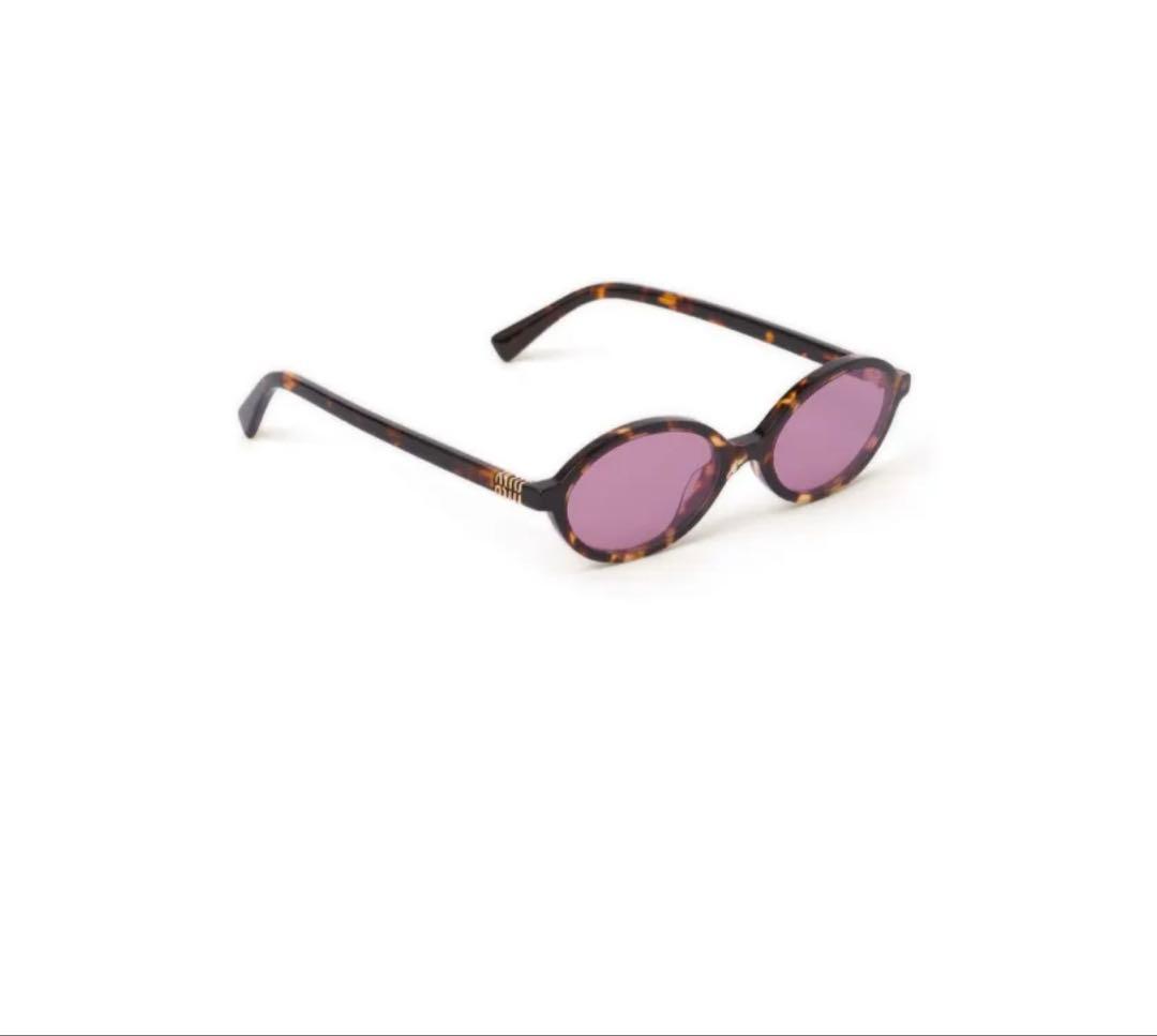miu miu オーバル型サングラス 紫色レンズ