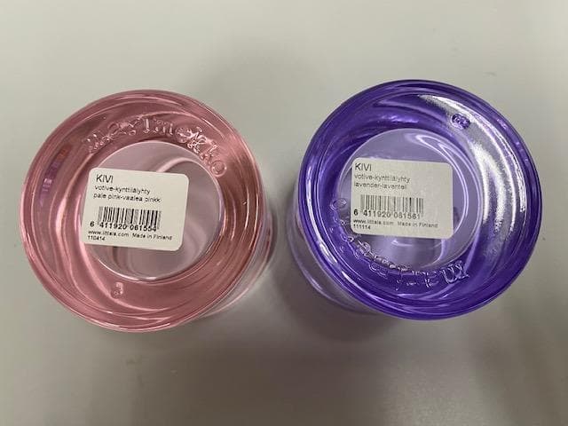 未使用　イッタラ　キビ　キャンドルホルダー　ラベンダー＆ペールピンク　2個