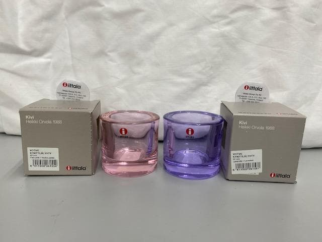 未使用　イッタラ　キビ　キャンドルホルダー　ラベンダー＆ペールピンク　2個