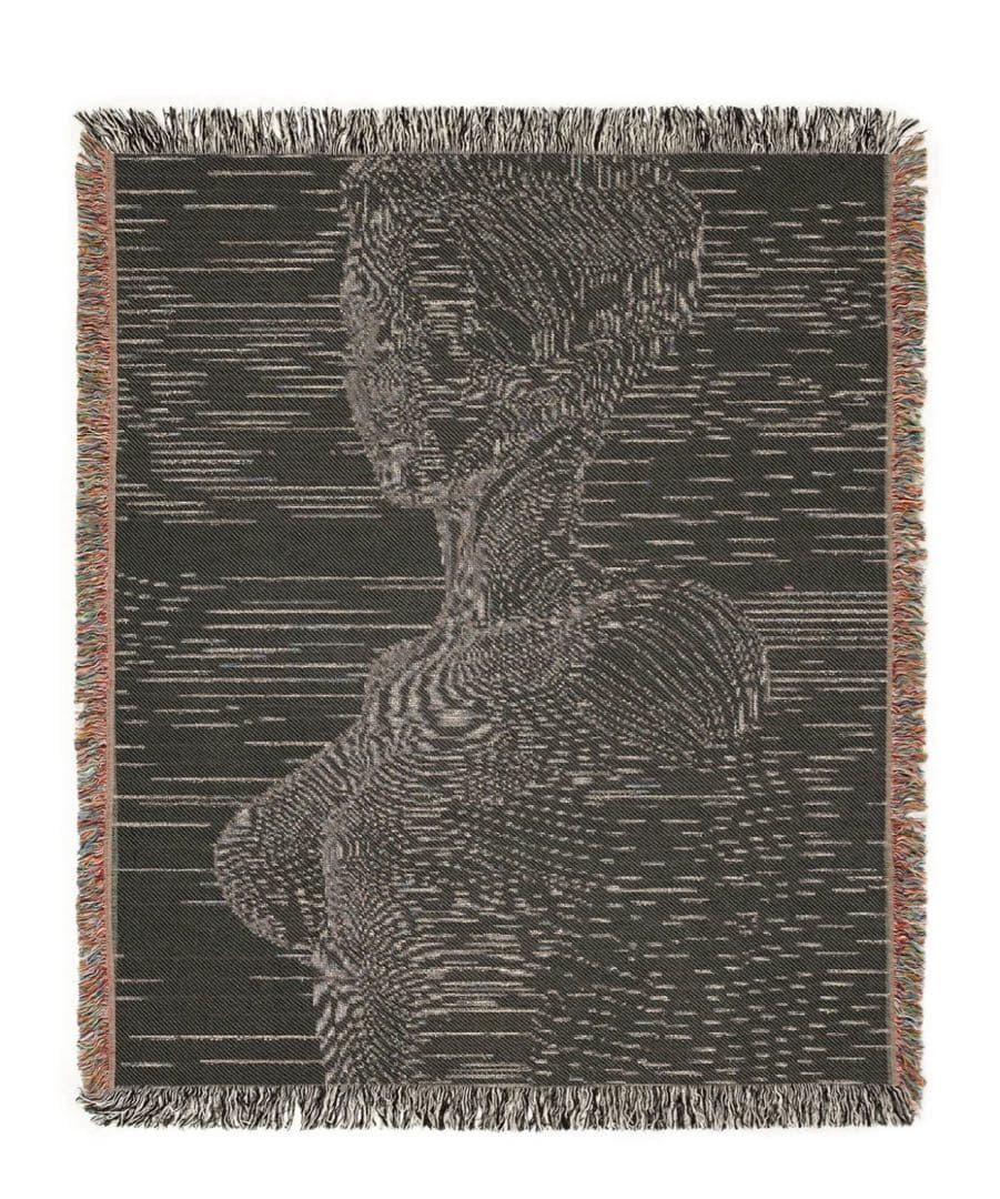 imperf フリンジ付きブランケット、ラグ L