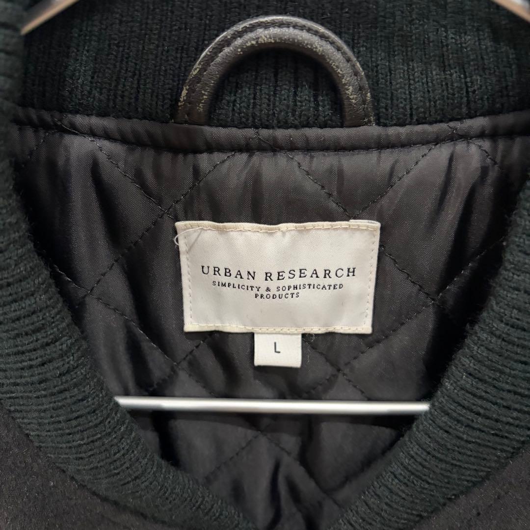 URBAN RESEARCH レザースタジャン ブラック L