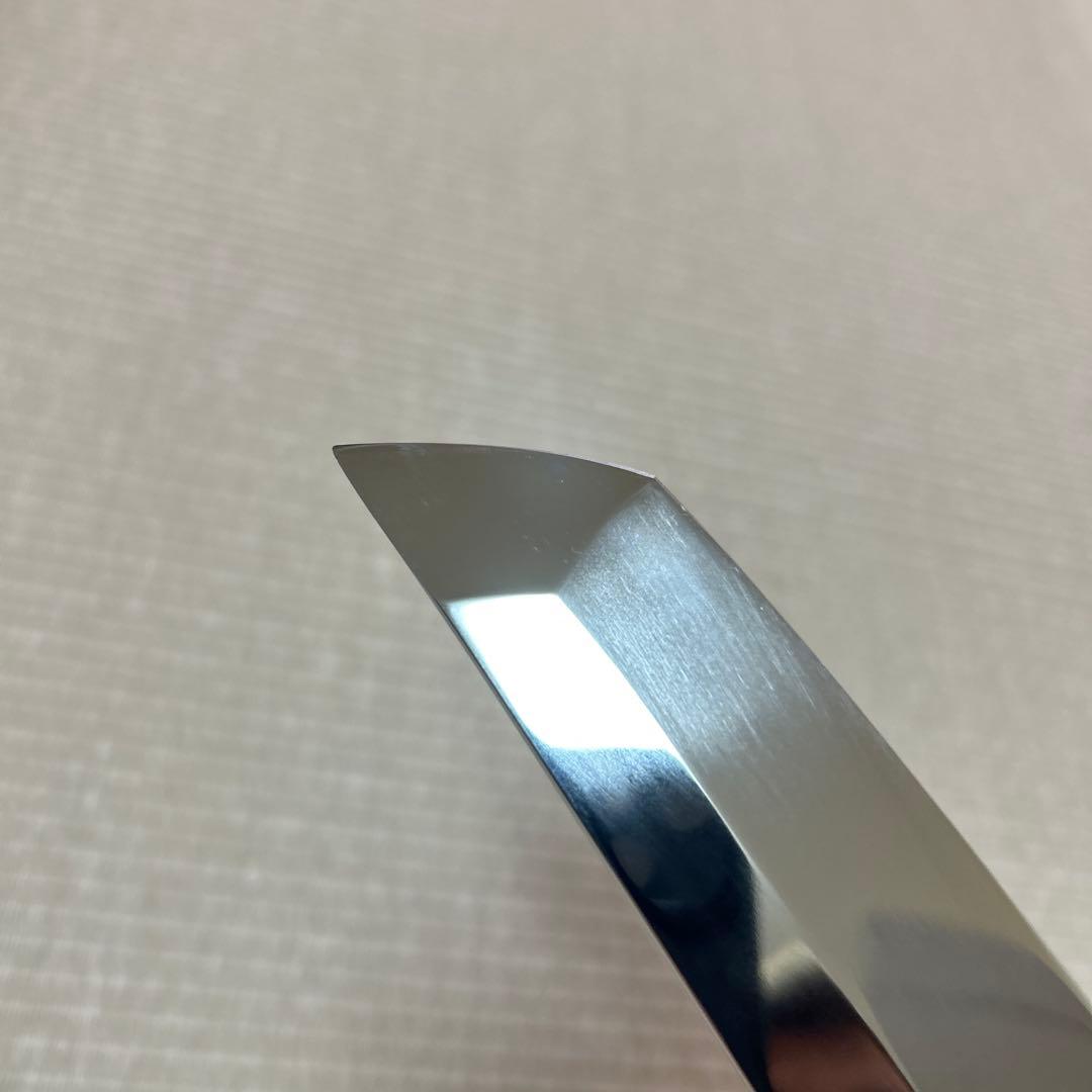 先丸　柳刃　包丁　和包丁　V金10号　本焼　鏡面　鬼反り　尺二　黒檀黒水牛八角柄