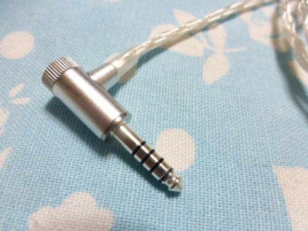 IE900 IE600 N5005 6N銀 銀OFC 4.4mm 銀メッキ L字