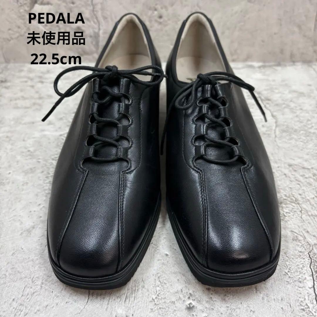 【未使用】PEDALA by asics レザーシューズ 黒 22.5 EEE