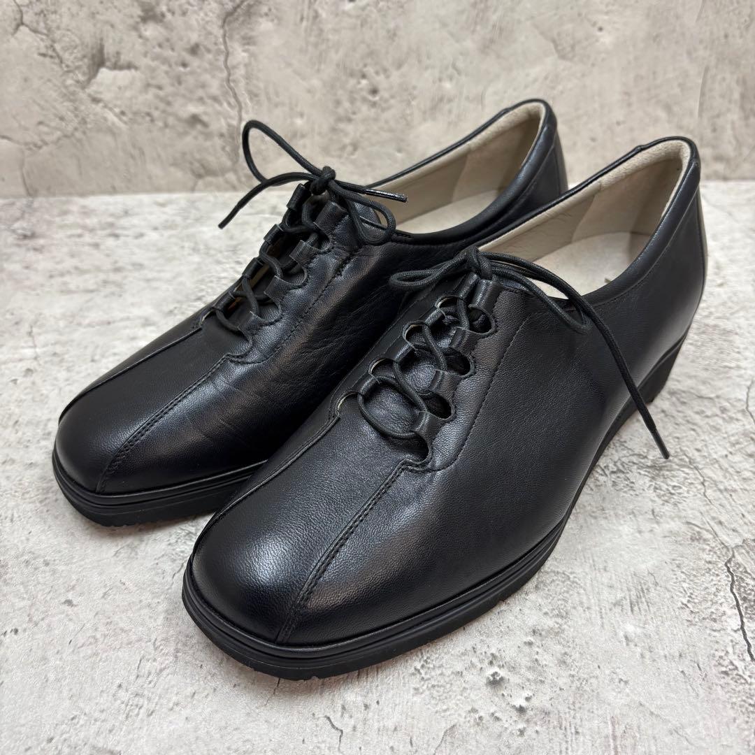 【未使用】PEDALA by asics レザーシューズ 黒 22.5 EEE