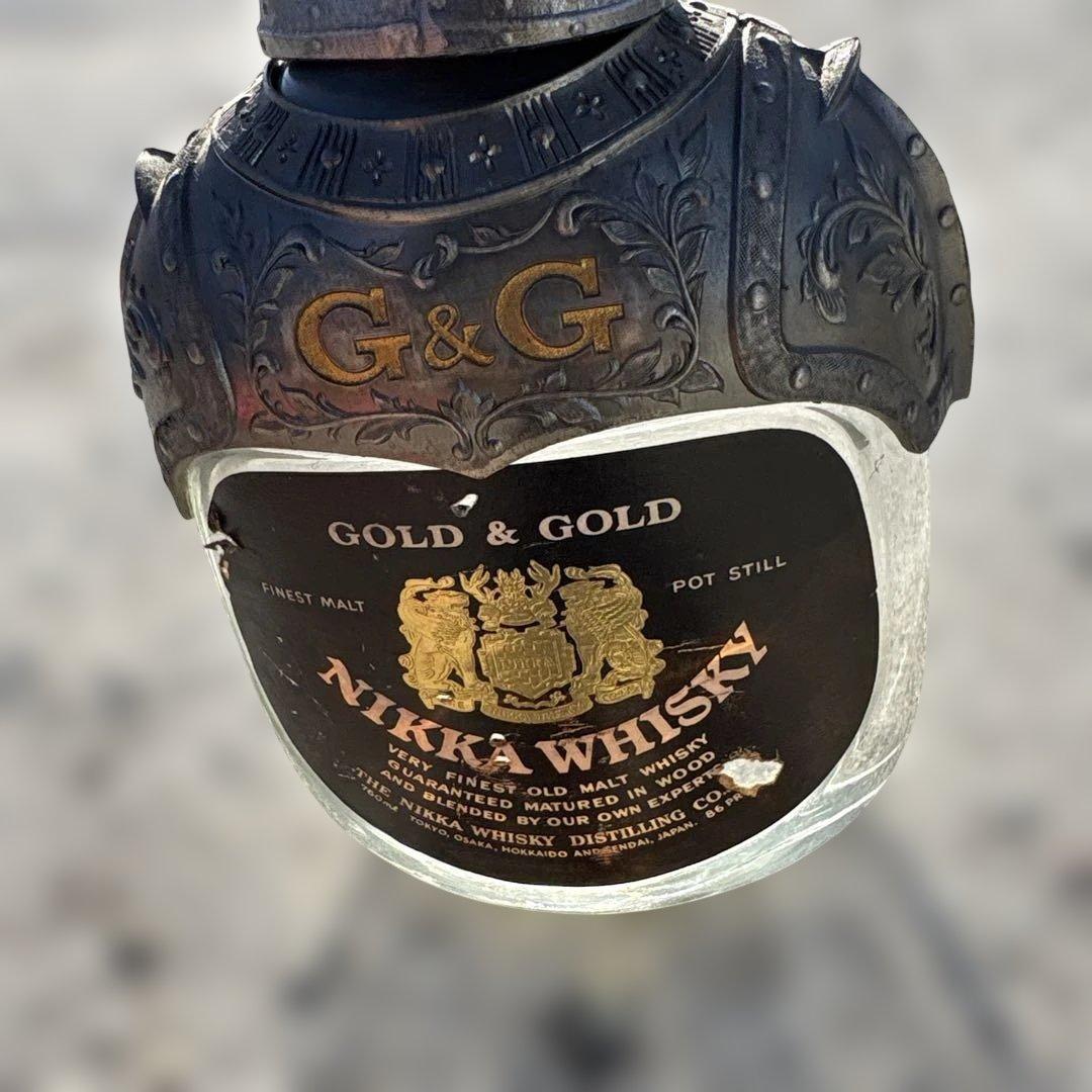 NIKKA WHISKY ゴールド＆ゴールド 750ml空ピン鎧兜　非売品