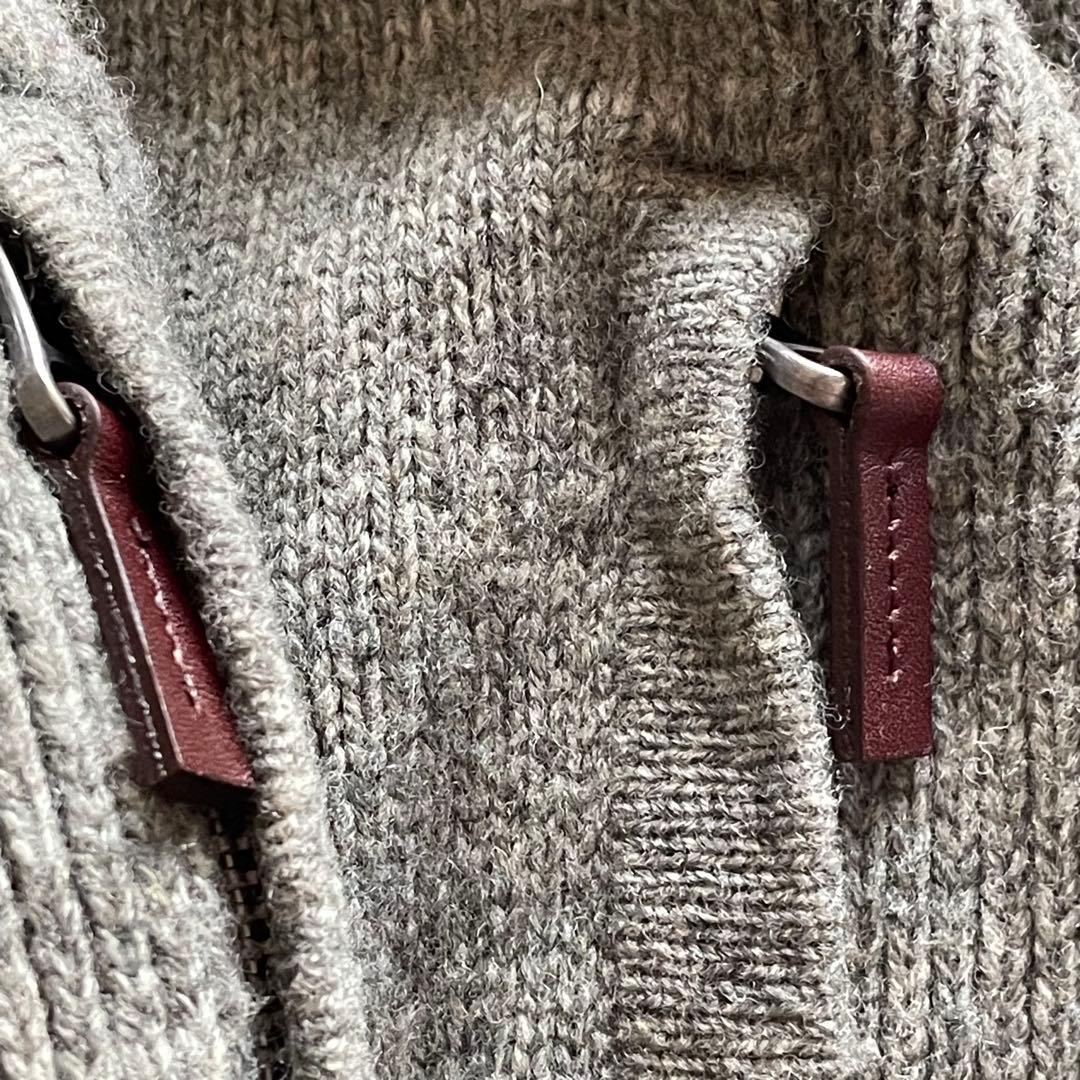 美品　ポロラルフローレン　LL ビッグポニー ジップアップニット エルボーパッチ