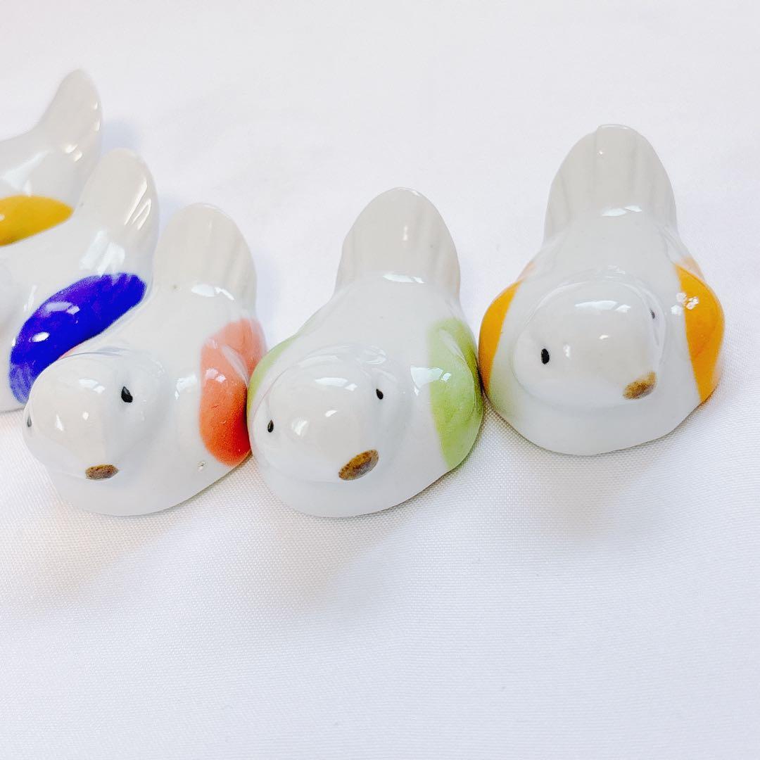 カラフル鳥の箸置き5個セット インテリア 置き物 小鳥 癒し系 bird おはし