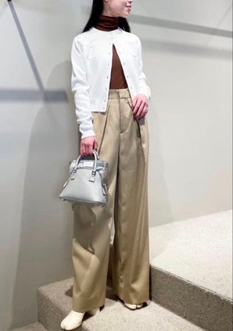 【みゆき】CABaN コットンカシミヤ クルーネックカーディガン S