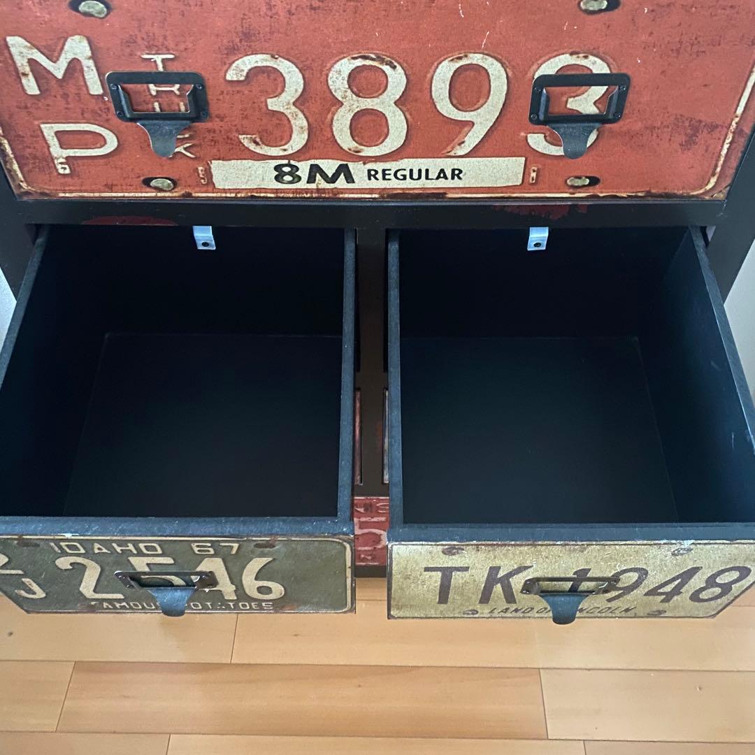 キャスター付き　チェスト　棚　キャビネット　インダストリアル　収納　引出し