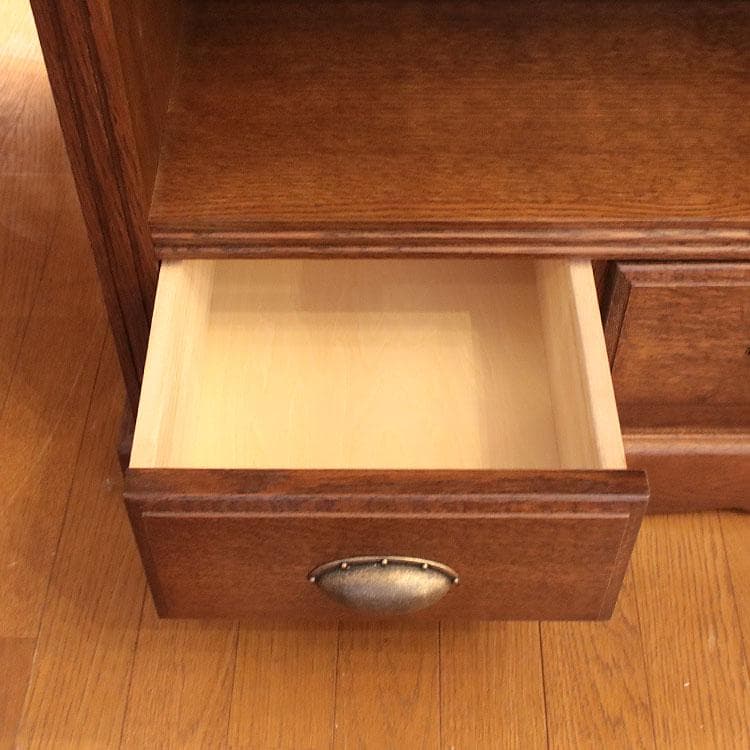 国産ブックシェルフ 本棚 幅88cm 木製シェルフ 引出付き 699-847