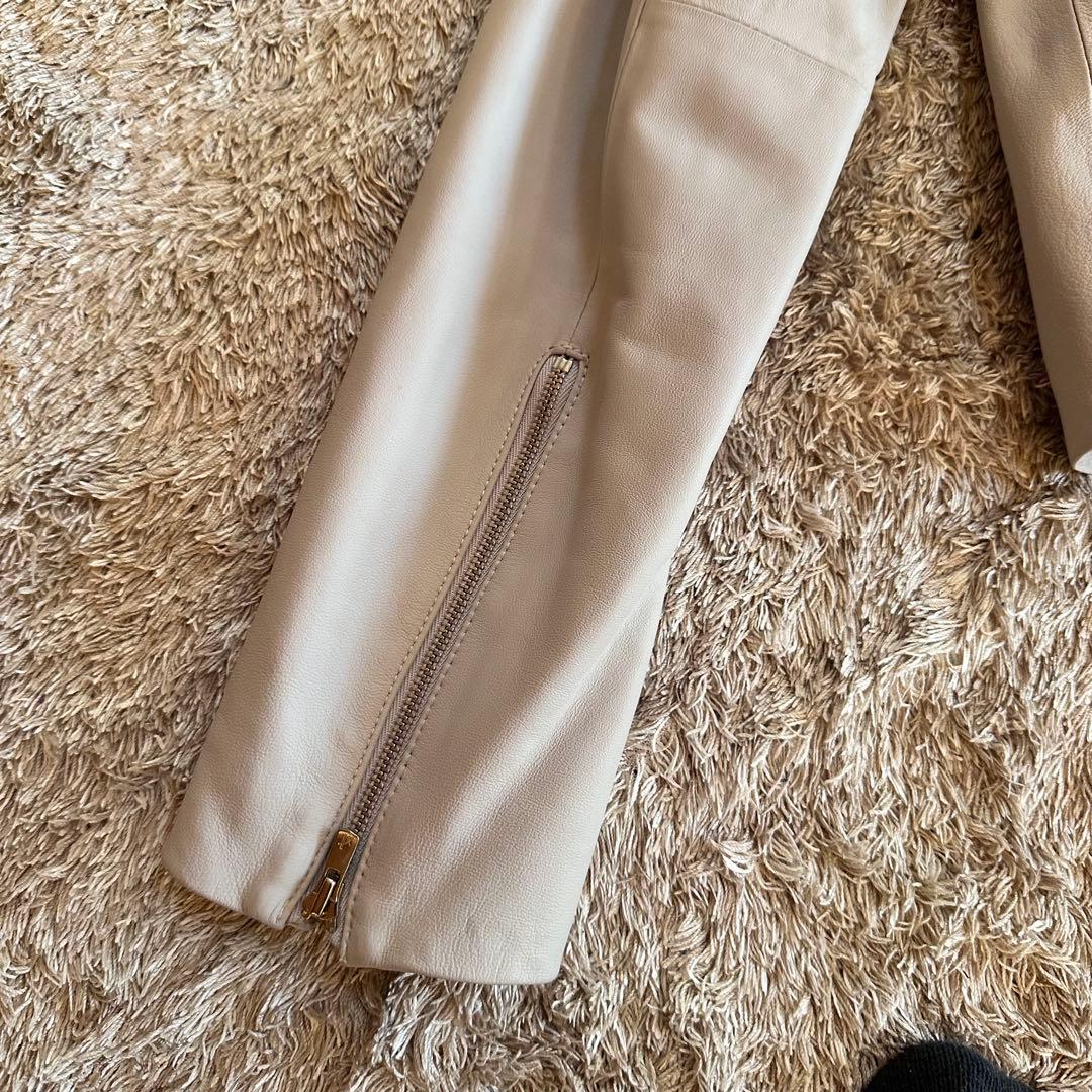 ICB ライダース　ノーカラージャケット　ラムレザー