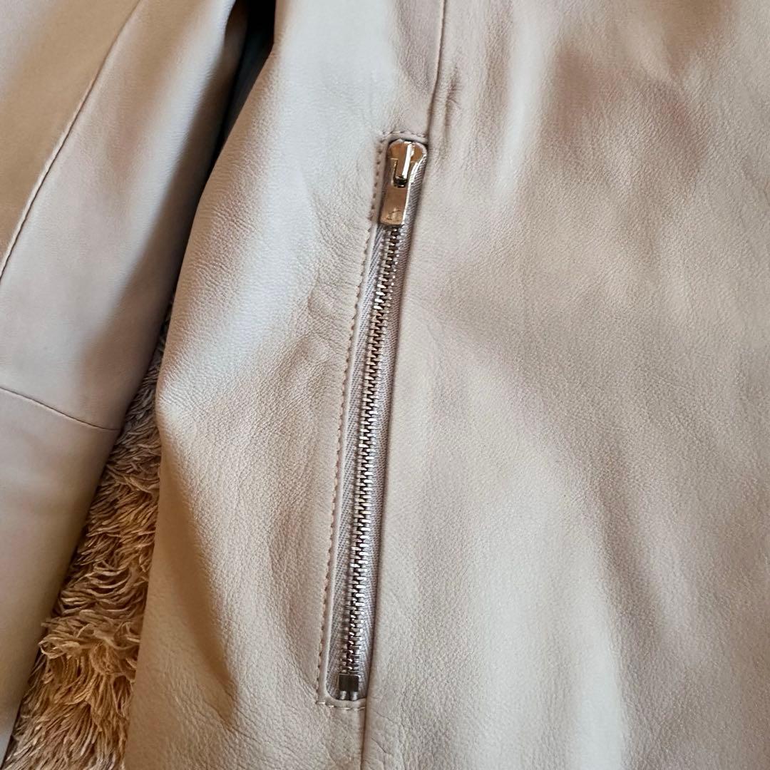 ICB ライダース　ノーカラージャケット　ラムレザー