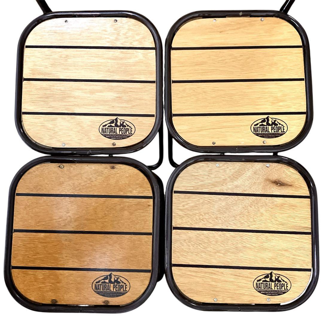 【NATURAL PEOPLE】アウトドアテーブルチェアセット　木製　レトロ