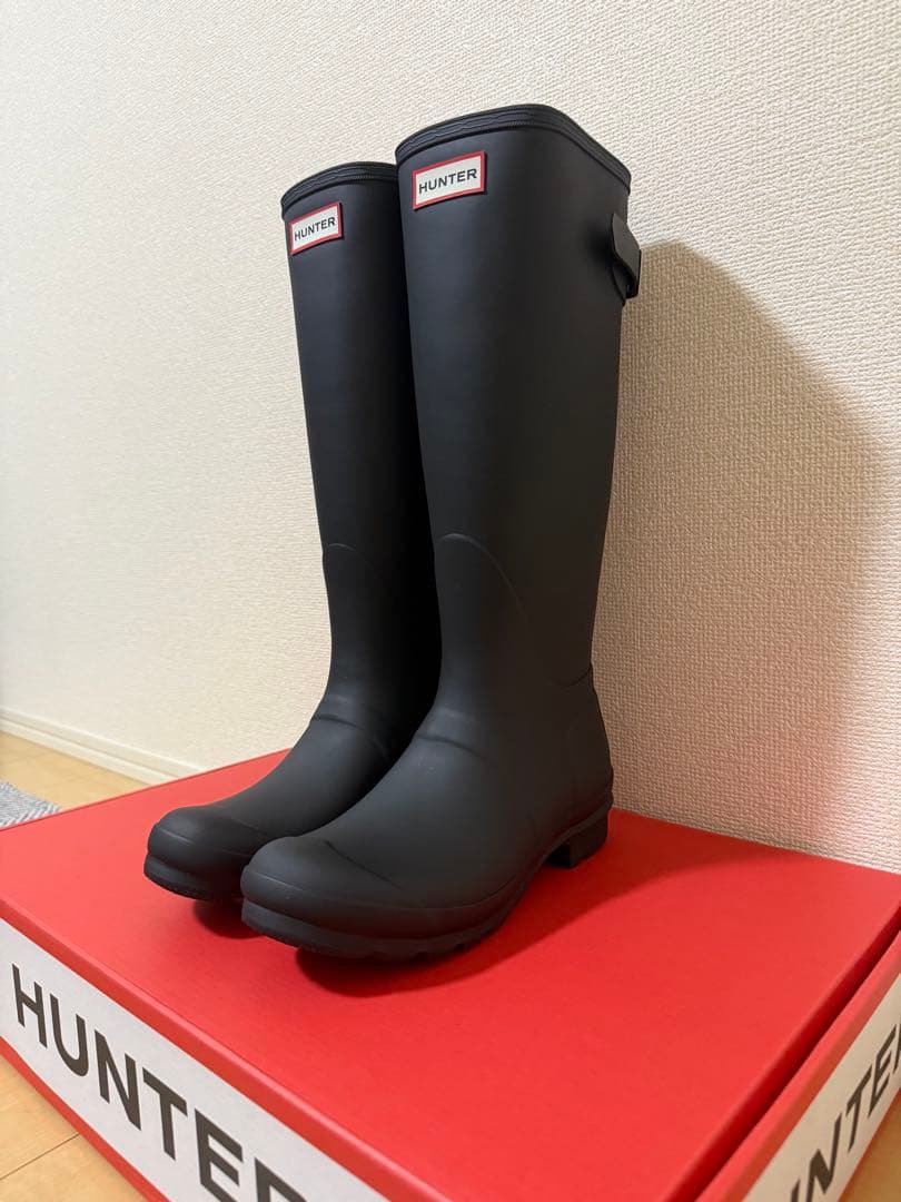 【新品・未使用】HUNTER 長靴 ブラック24cm UK5