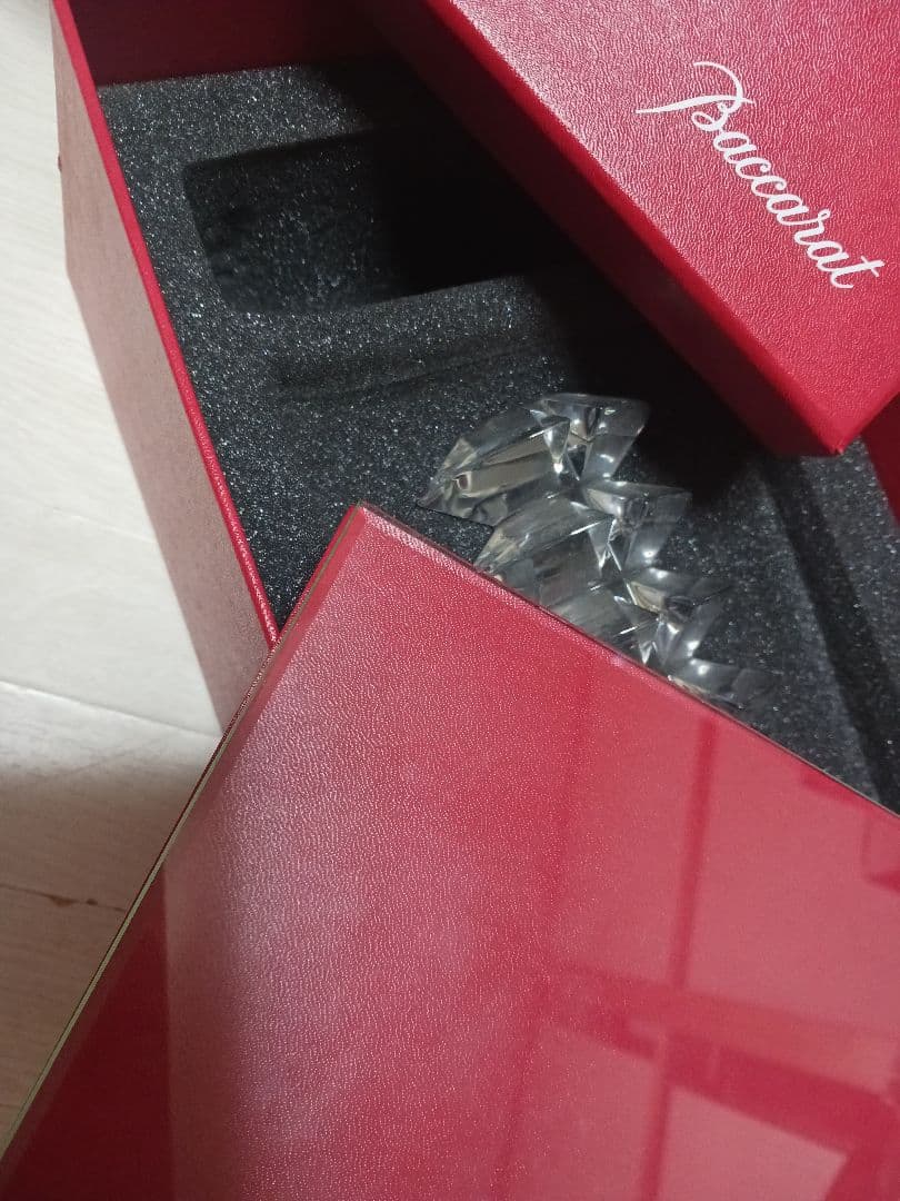 若干難ありBaccarat クリスタルフォトフレーム 赤