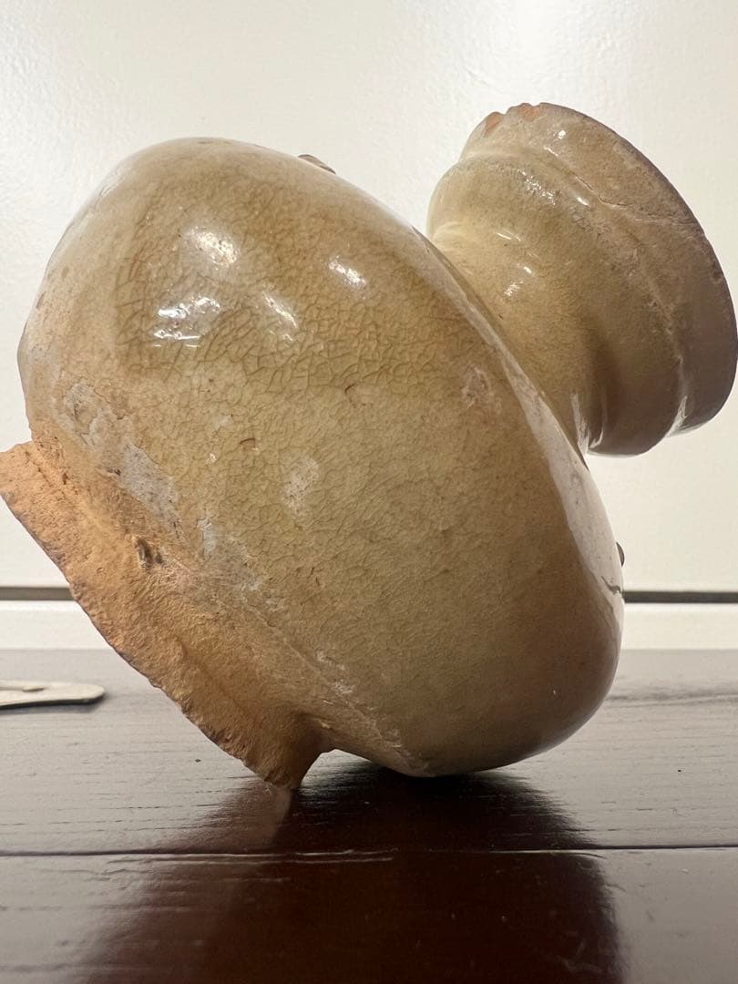 中国・隋朝~唐朝灰釉石榴尊双系壶唐物古美術品江戸アンティーク骨董コレクション青磁