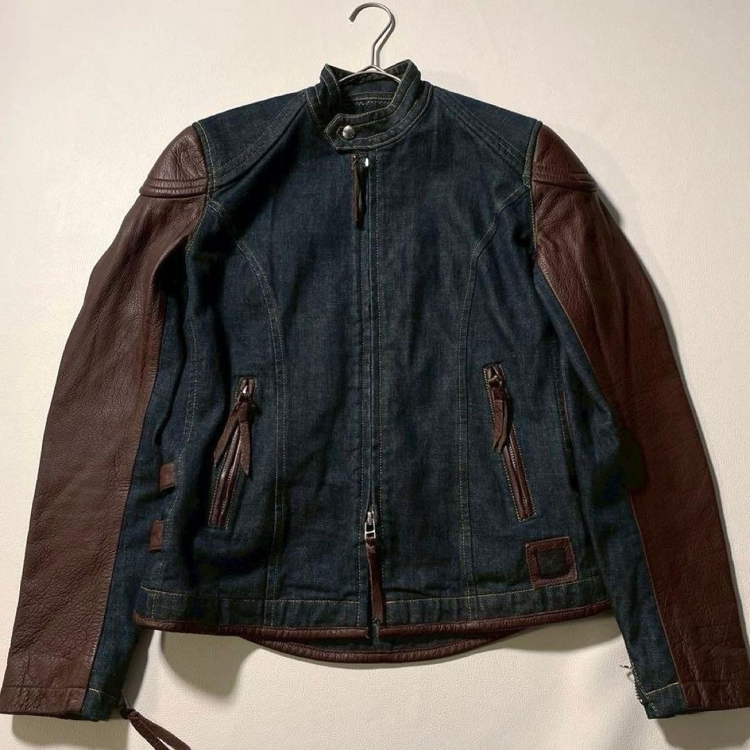 m*☆様 【美品】マックスフリッツ　レザー×デニムコンビ ライディングジャケット