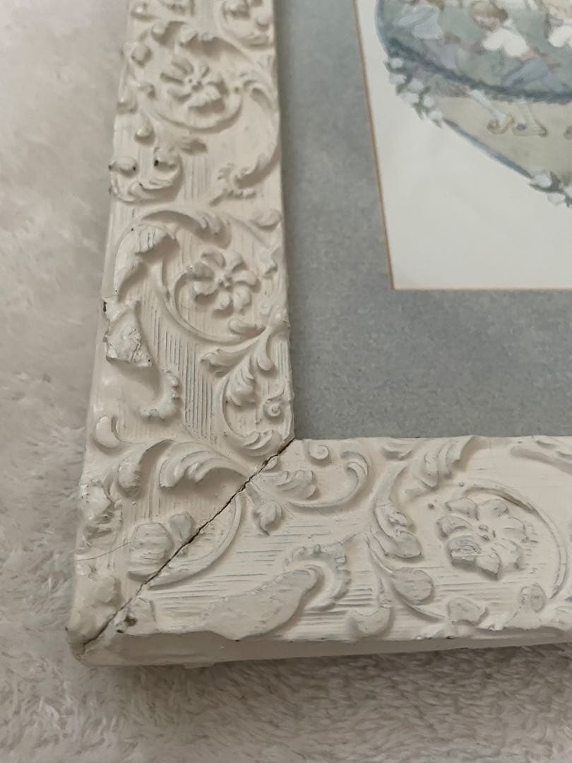 ウィルビーク ル　メール　絵本挿絵の額装品　アンティーク　初版　シャビーシック