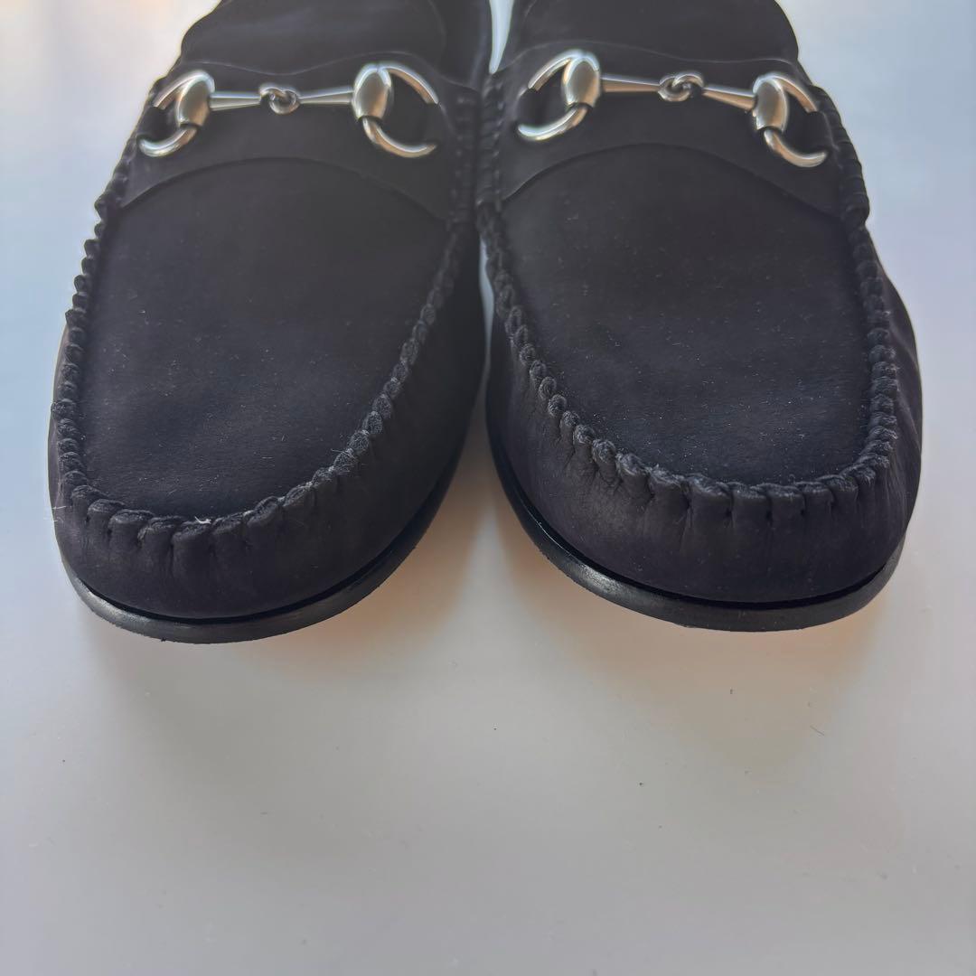 【新品未使用】GUCCI スエードローファーブラック 7