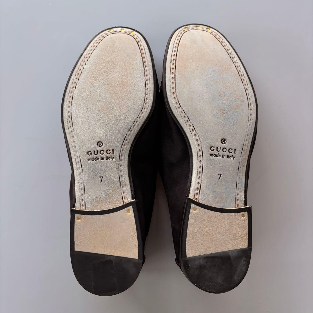 【新品未使用】GUCCI スエードローファーブラック 7