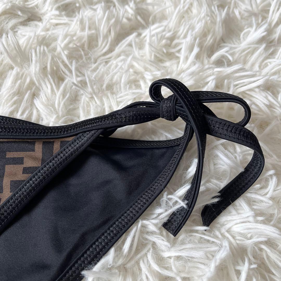 フェンディ　水着　ビキニ　ズッカ柄　ブラウン　黒　42サイズ　専用ポーチ付き