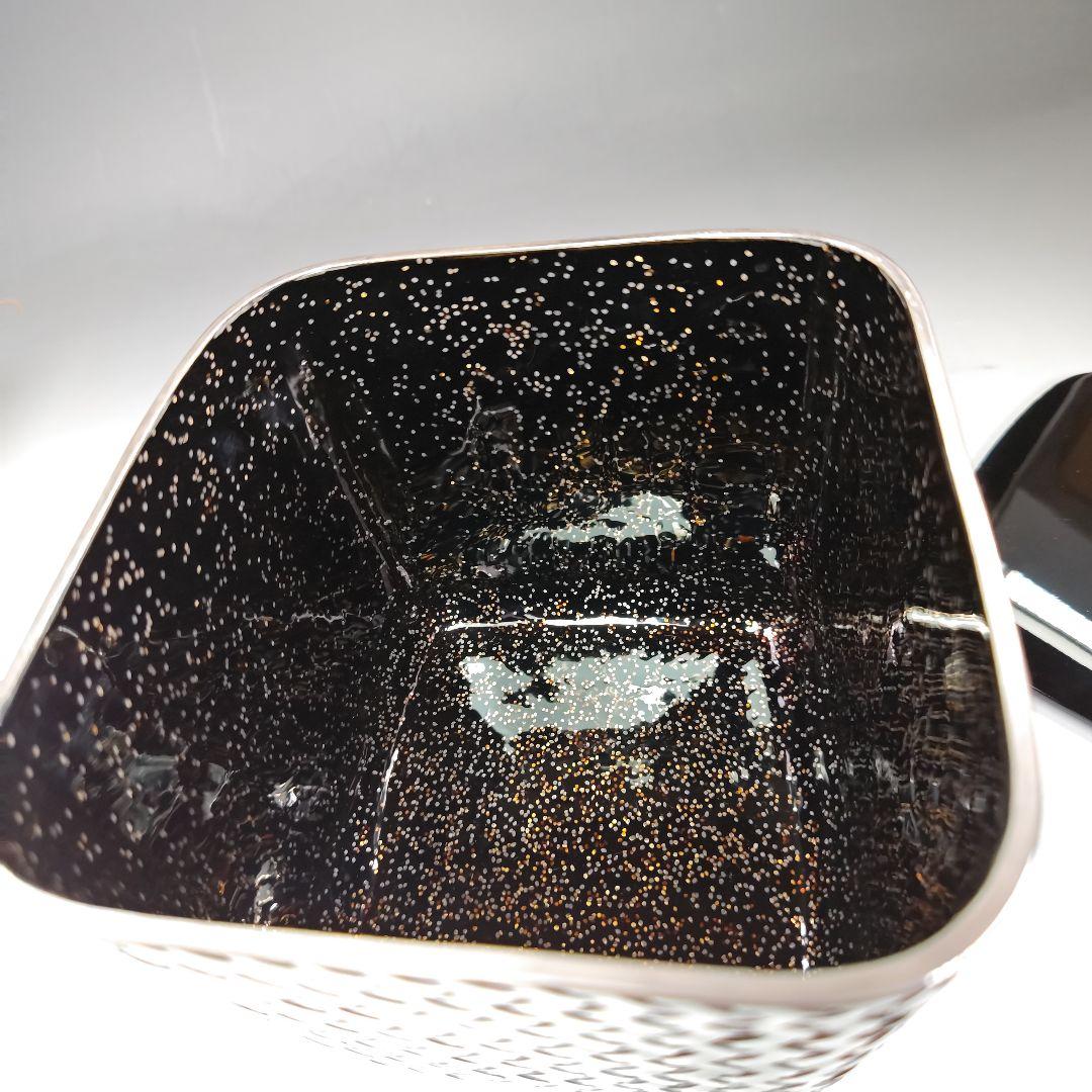 イ604 水指『 輪島塗 四代 大徹 造 八井汎親 あすなろ網代 水指 共箱 』