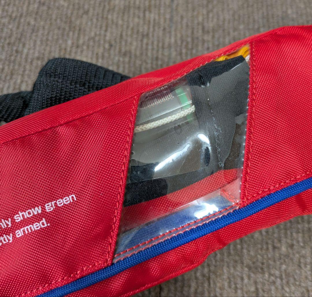 BlueStormライフジャケット ウエストタイプ手動、自動膨張 桜マーク付き