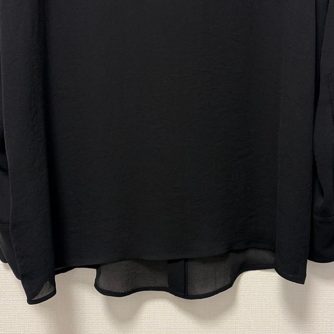 美品 muse de deuxieme classe トリアセシフォンシャツ 黒