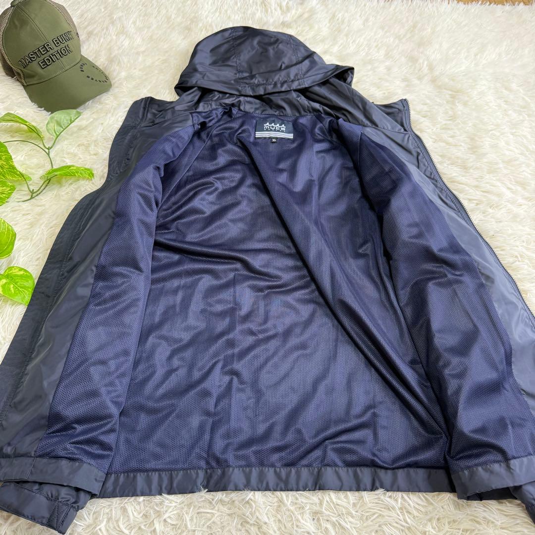 【ムータマリン】美品 ウィンドブレーカー ネイビー ワッペン XLサイズ メンズ