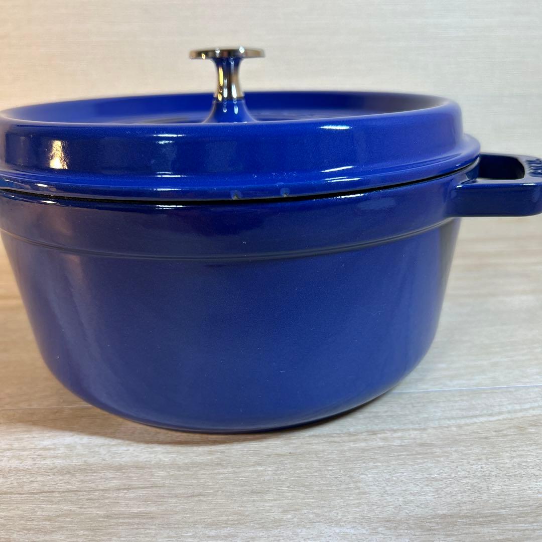 ストウブ　STAUB ココットラウンド　ロイヤルブルー　24cm 両手鍋　鍋