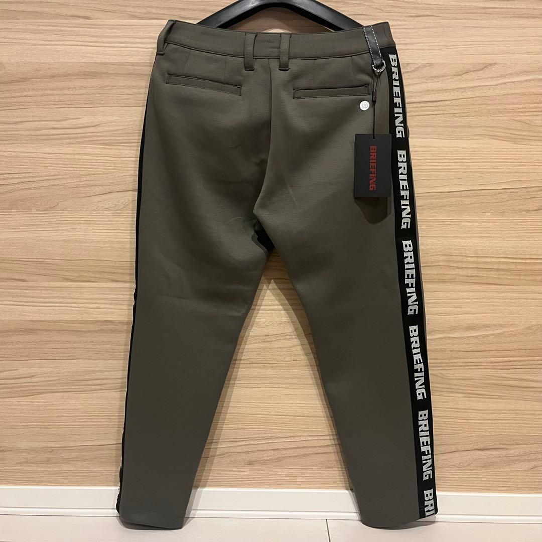 新品★34,100円 ブリーフィング 秋冬サイドロゴラインパンツ オリーヴ M