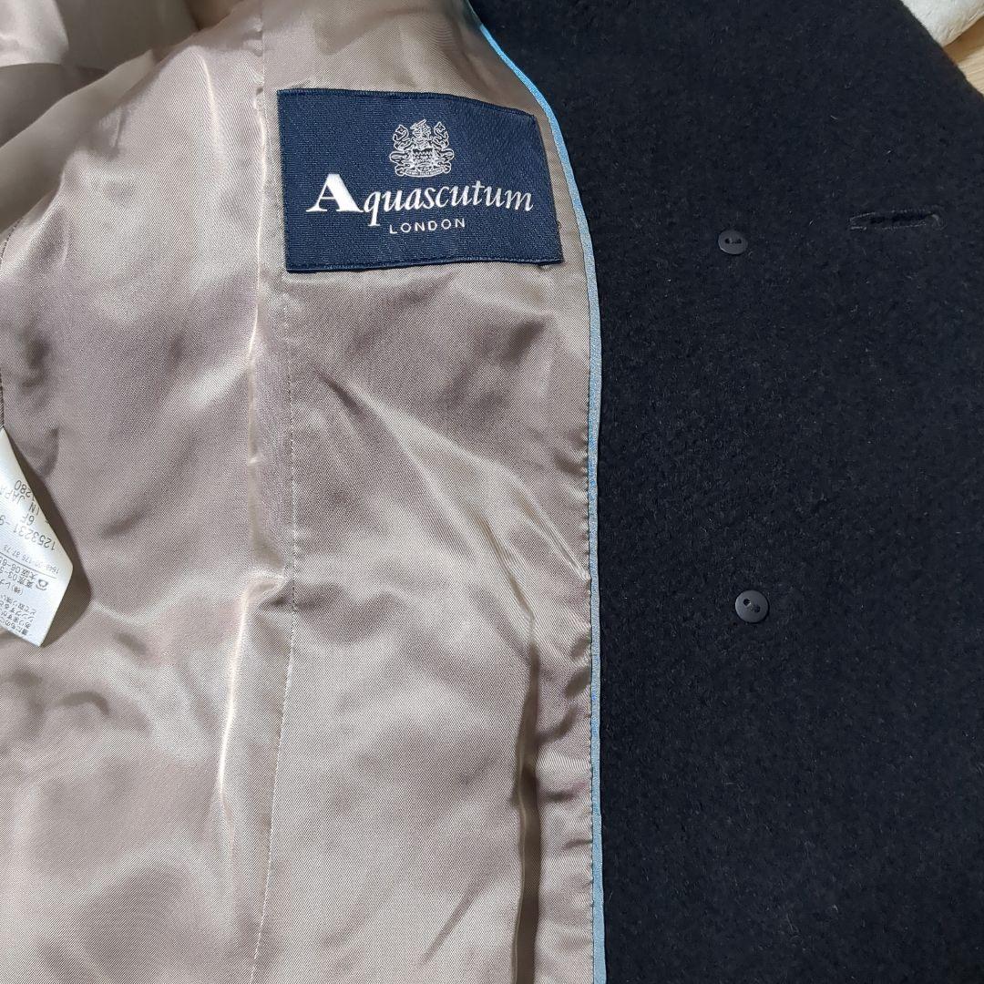 アンゴラ50%　Lサイズ アクアスキュータムロンドンPコート黒　日本製