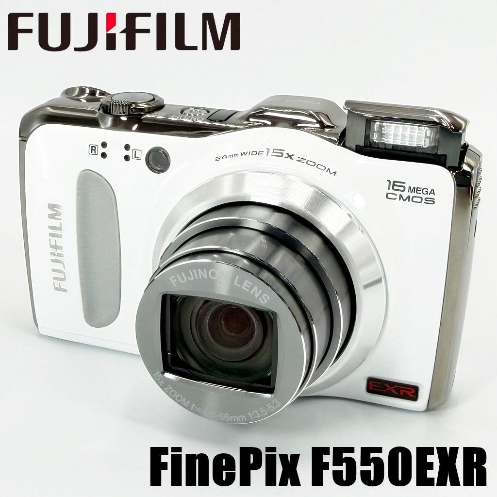 【美品】フジフイルム FinePix F550EXR ホワイト コンデジ カメラ