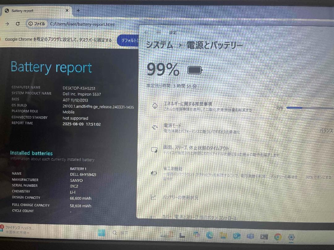 Win11搭載 Dell Inspiron メモリ8GB 新品SSD256GB