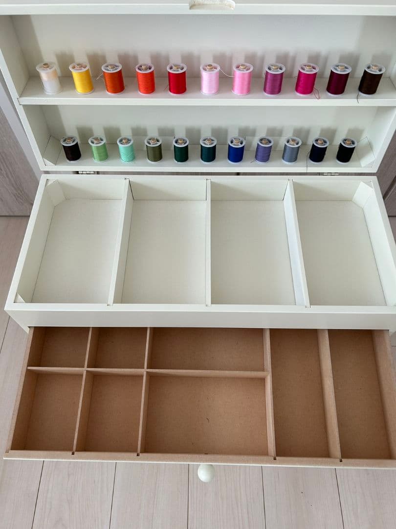 ベルメゾン 裁縫道具までまとめて収納できるミシン収納ワゴン